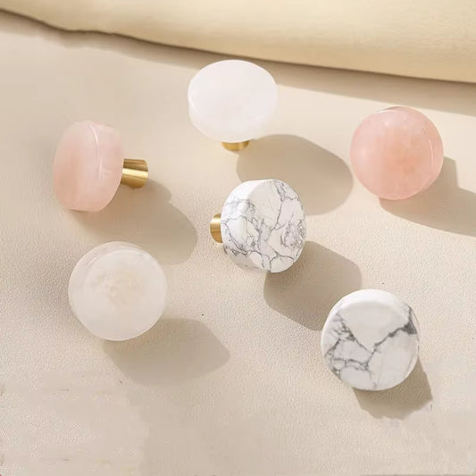 Marmor Knopp med Mässingsdetaljer 4-Pack