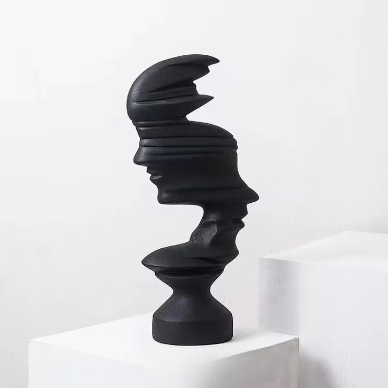 Modern Abstrakt Ansiktsskulptur – 25 cm hög