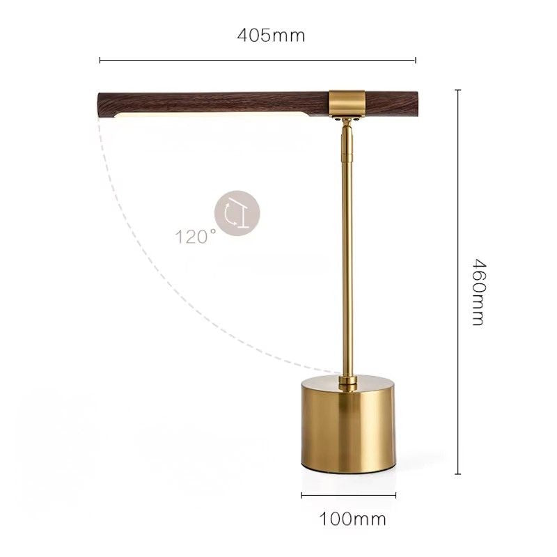 Skrivbordslampa LED med vikbar design, Guldfärgad – Höjd 46 cm