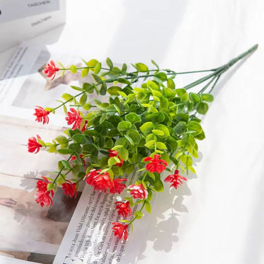 Konstgjord Plastblomma i Röd Färg – Naturtrogen Detalj