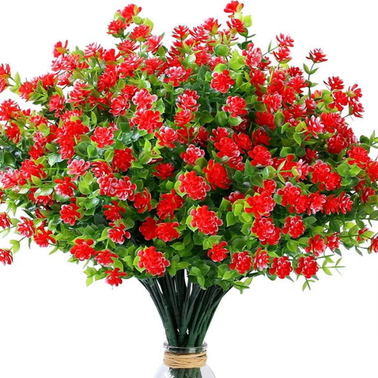 Konstgjord Plastblomma i Röd Färg – Naturtrogen Detalj