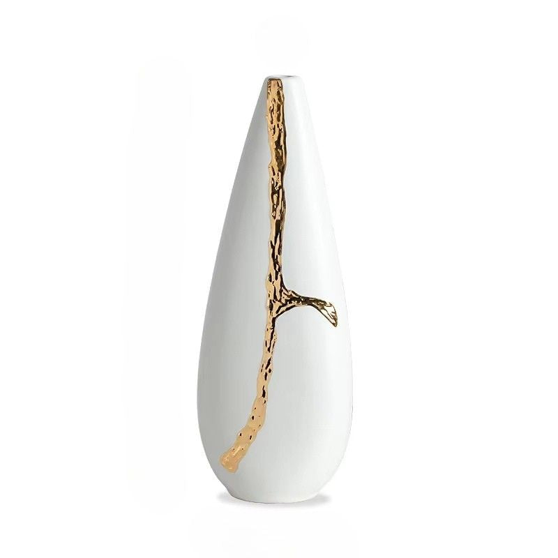 Elegant Nordic Style Keramikvas – Vit Blomsterdekoration för Hemmet