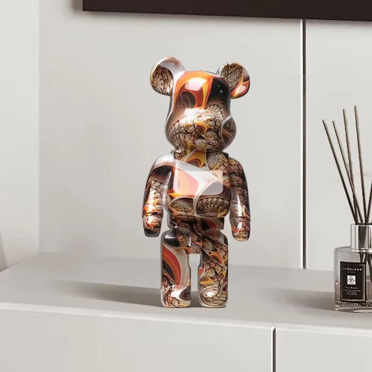 Dekorativ Björnfigur i Graffiti-stil – Modern Skulptur med Förvaring