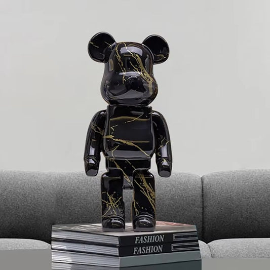 Dekorativ Björnfigur i Graffiti-stil – Modern Skulptur för Hemmet