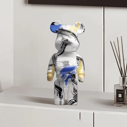 Dekorativ Björnfigur i Graffiti-stil – Modern Skulptur för Hemmet