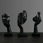 Abstrakt Svart Maskfigur i Resin – Elegant Dekoration för Hem och Kontor