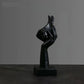 Abstrakt Svart Maskfigur i Resin – Elegant Dekoration för Hem och Kontor