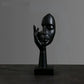 Abstrakt Svart Maskfigur i Resin – Elegant Dekoration för Hem och Kontor