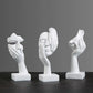 Abstrakt Vit Maskfigur i Resin – Elegant Dekoration för Hem och Kontor