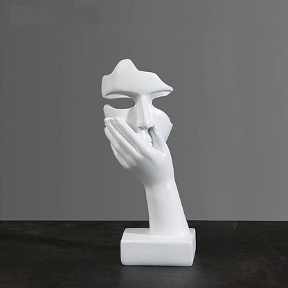 Abstrakt Vit Maskfigur i Resin – Elegant Dekoration för Hem och Kontor