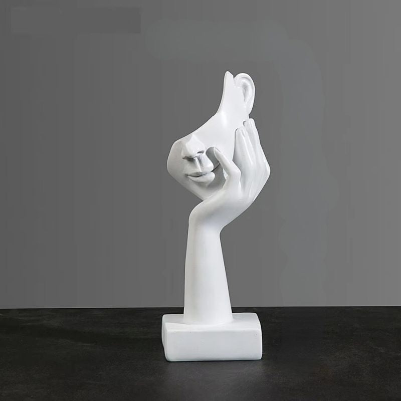 Abstrakt Vit Maskfigur i Resin – Elegant Dekoration för Hem och Kontor
