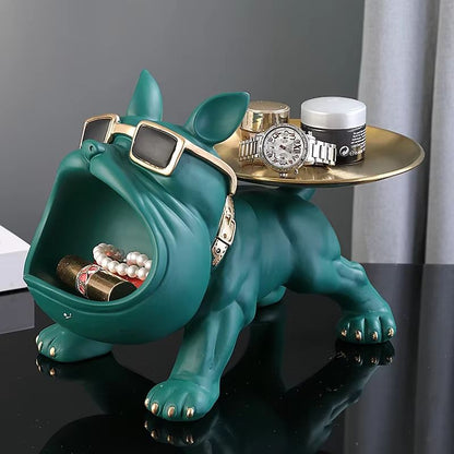 Bulldog Skulptur i Resin med Förvaring – Elegant Dekorationsfigur för Hemmet