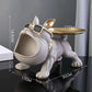 Bulldog Skulptur i Resin med Förvaring – Elegant Dekorationsfigur för Hemmet