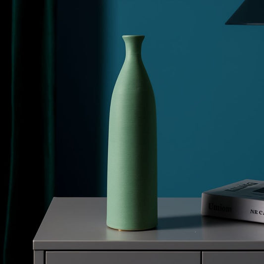 Elegant Grön Nordisk Morandi Keramikvas – Perfekt för Hem & Kontor