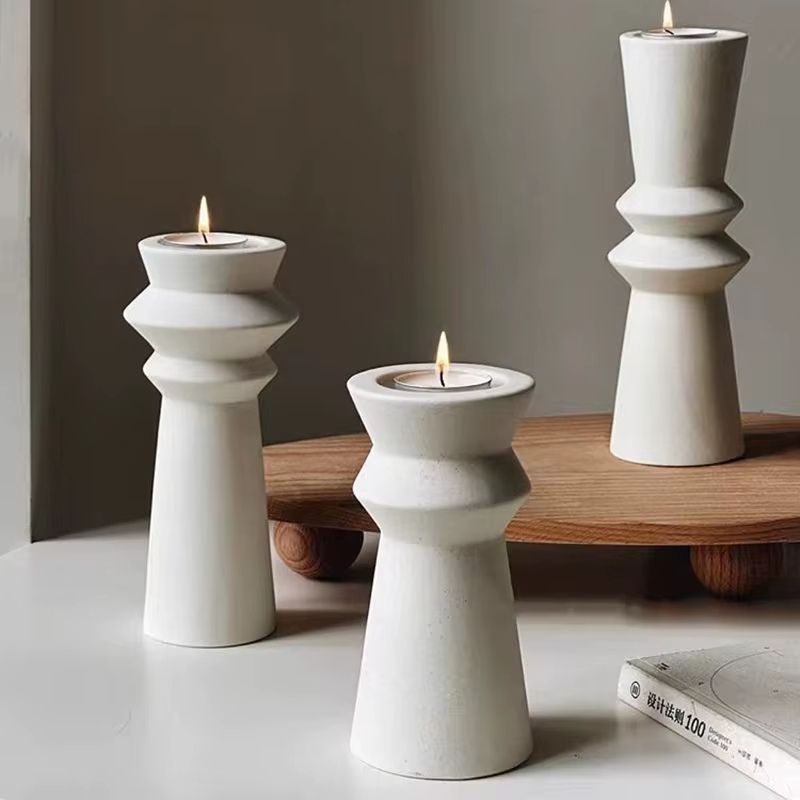 Keramik Ljusstake i Nordisk Design – Perfekt för Julen – 3-pack set