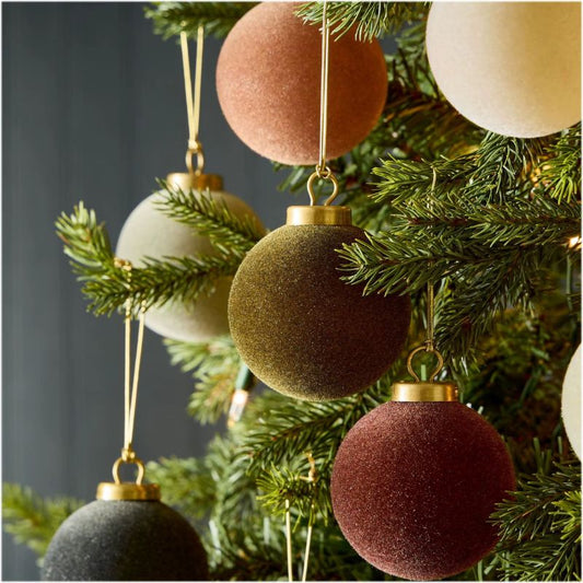 Lyxiga Julkulor i Plysch – 8 cm (Set om 9 st)