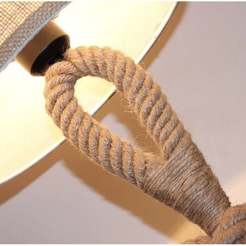 Bordslampa i Amerikansk Stil med Repdetaljer – Vintageinspirerad Charm