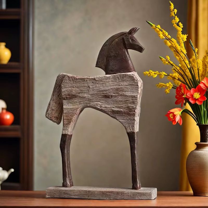 Vintage Hästskulptur – Abstrakt Design med Tidlös Karaktär