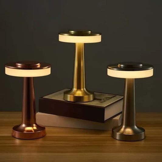 Retro LED Bordslampa – USB-Uppladdningsbar & Steglöst Dimbar