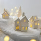 Keramikhus med Julbelysning – 3-pack Set av Glödande Snöhus som Juldekoration