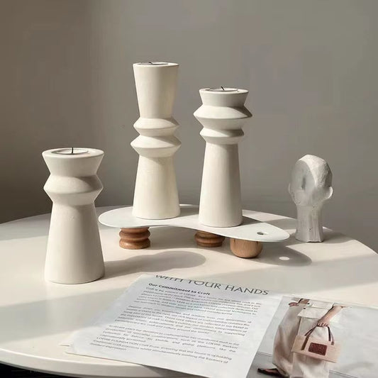 Keramik Ljusstake i Nordisk Design – Perfekt för Julen – 3-pack set