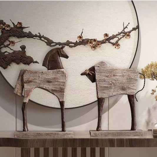 Vintage Hästskulptur – Abstrakt Design med Tidlös Karaktär