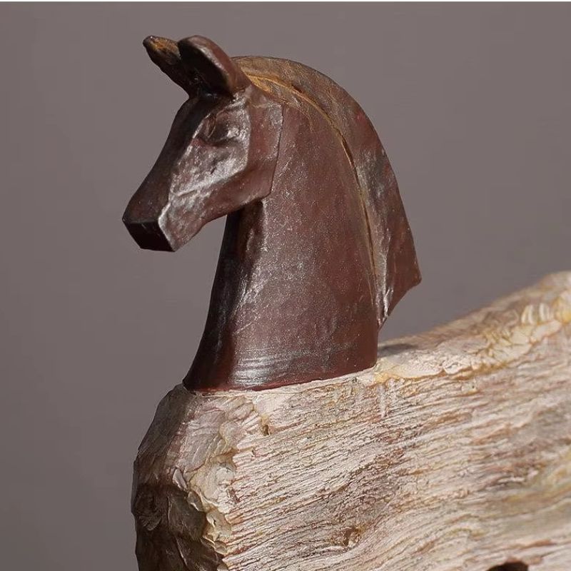 Vintage Hästskulptur – Abstrakt Design med Tidlös Karaktär