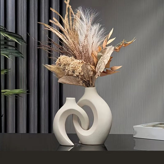 Stilrena keramikvaser i nordisk design – Set om 2 för modern inredning