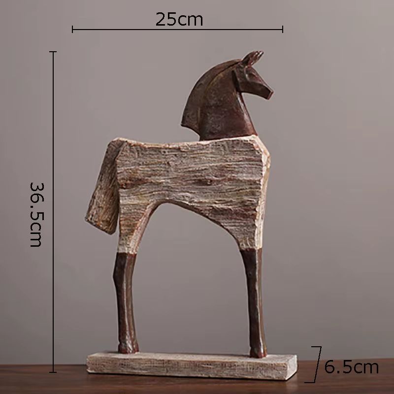 Vintage Hästskulptur – Abstrakt Design med Tidlös Karaktär