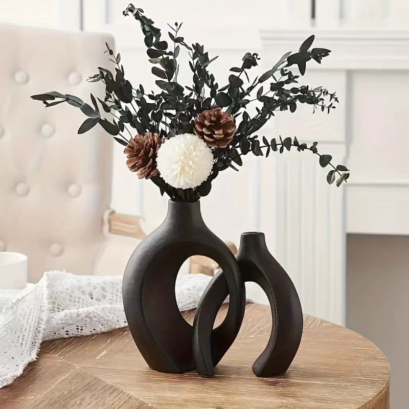 Stilrena keramikvaser i nordisk design – Set om 2 för modern inredning