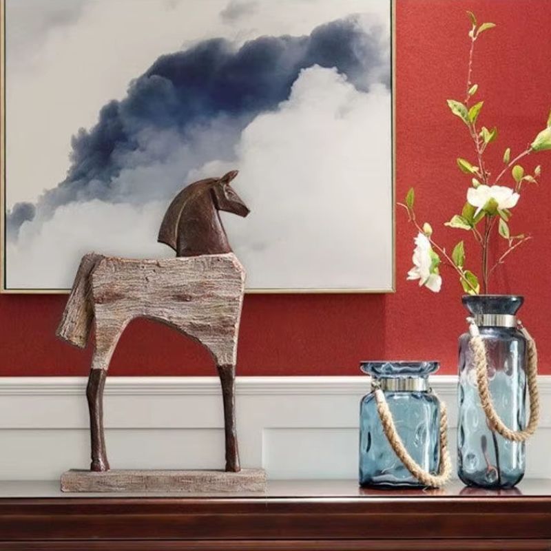 Vintage Hästskulptur – Abstrakt Design med Tidlös Karaktär