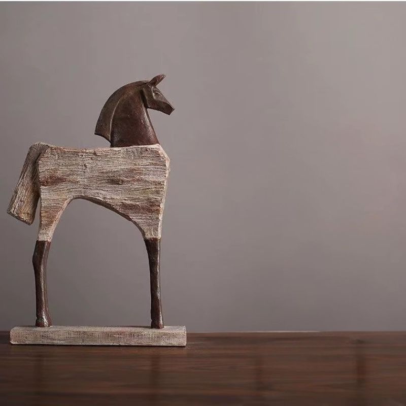 Vintage Hästskulptur – Abstrakt Design med Tidlös Karaktär
