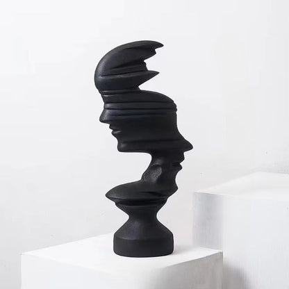 Modern Abstrakt Ansiktsskulptur – 25 cm hög