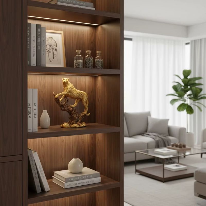 Guldig Leopardskulptur i Resin – Lyxig Inredningsdetalj för Hem & Kontor