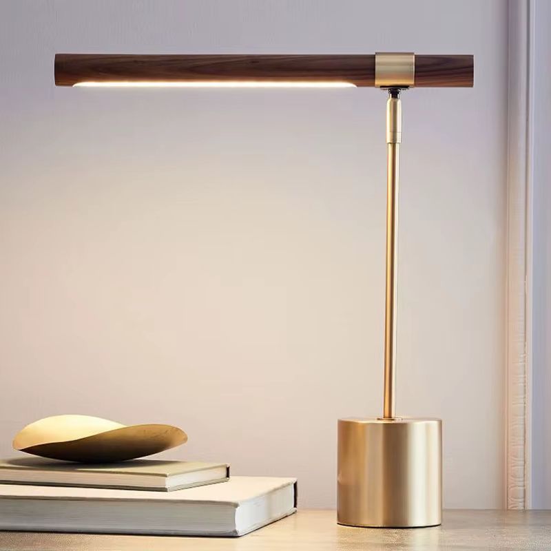Skrivbordslampa LED med vikbar design, Guldfärgad – Höjd 46 cm