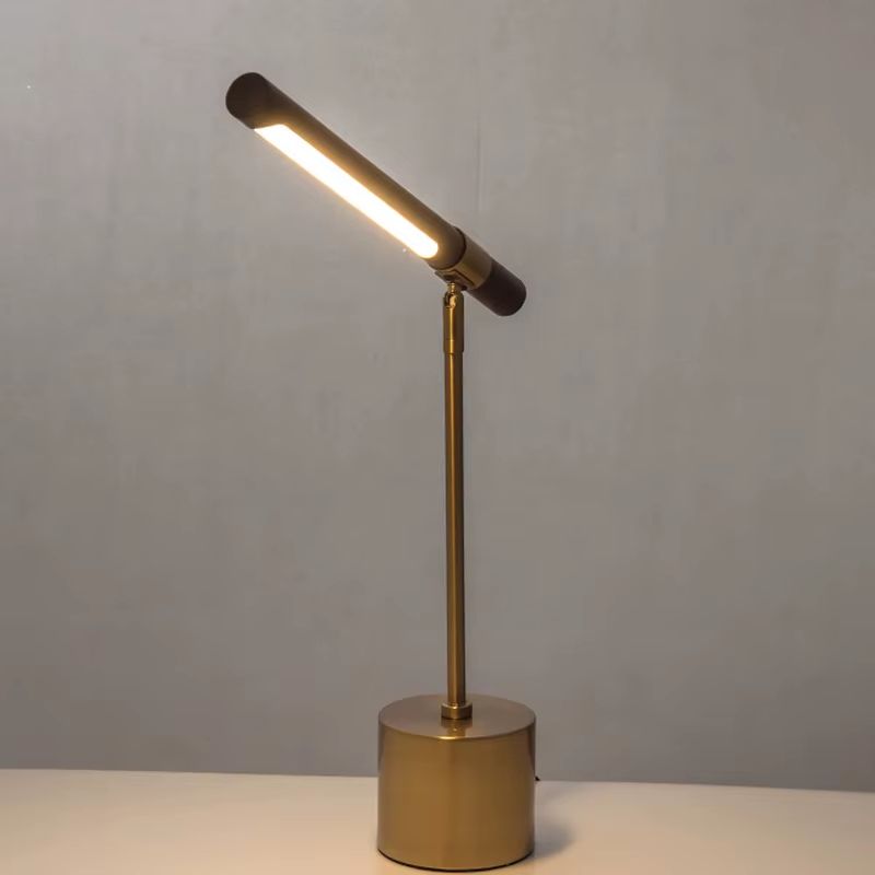 Skrivbordslampa LED med vikbar design, Guldfärgad – Höjd 46 cm