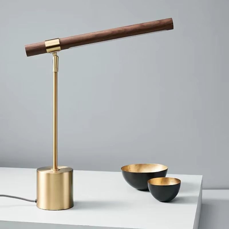 Skrivbordslampa LED med vikbar design, Guldfärgad – Höjd 46 cm