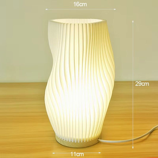 Stämningsfull Bordslampa i Fransk Stil – Röd Veckad Skärm