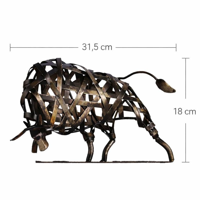 Metallskulptur Tjur – Modern Geometrisk Inredningsdetalj