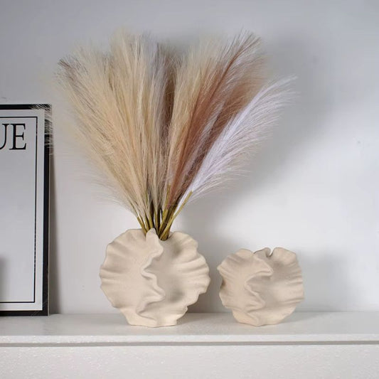 Keramisk Coral Vas – Nordisk Design i Beige eller Svart