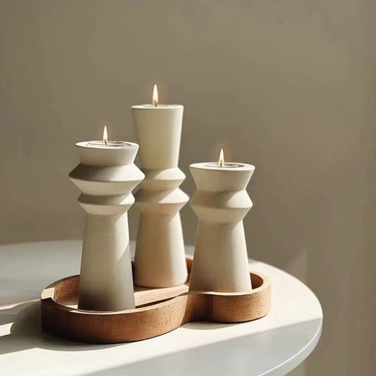 Keramik Ljusstake i Nordisk Design – Perfekt för Julen – 3-pack set