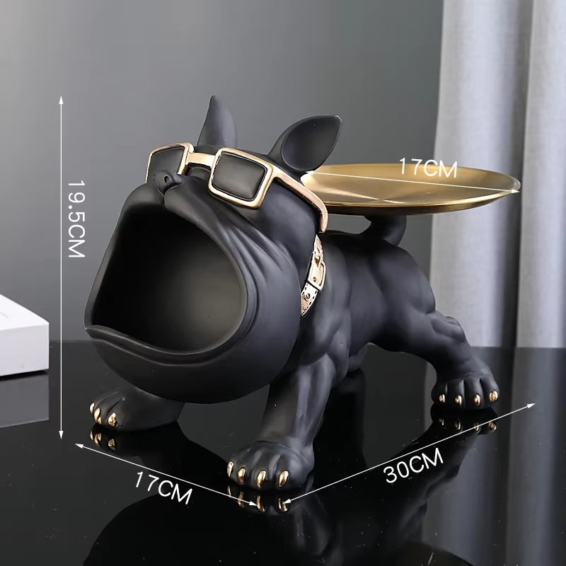 Bulldog Skulptur i Resin med Förvaring – Elegant Dekorationsfigur för Hemmet